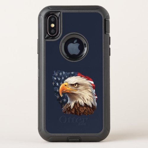 American Flag Bald Eagle OtterBox Defender iPhone X Case