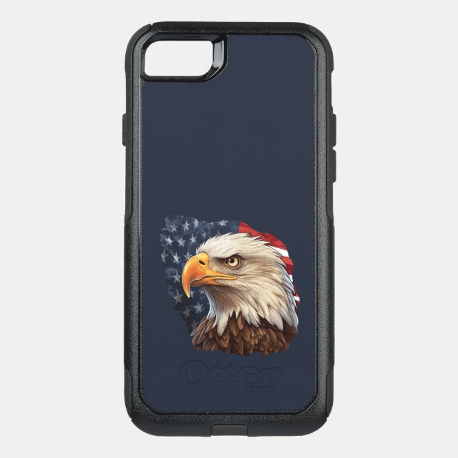 American Flag Bald Eagle Otterbox iPhone Case (Back)