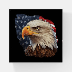 American Flag Bald Eagle Paperweight