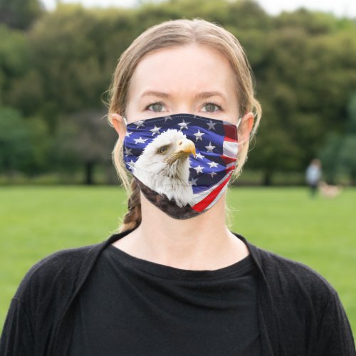 American flag  Bald Eagle Patriotic Adult Cloth Face Mask