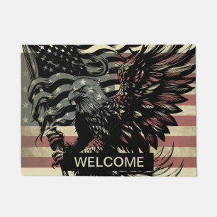 American Flag Bald Eagle Patriotic Door Mat