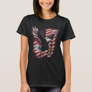 American Flag Bald Eagle Patriotic Eagle 4th of Ju T-Shirt