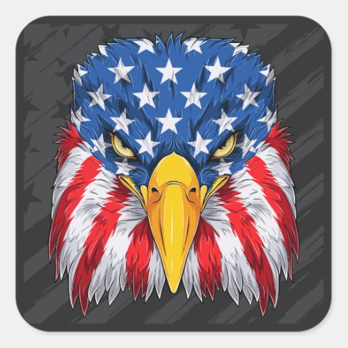 American Flag Bald Eagle Patriotic USA Sticker