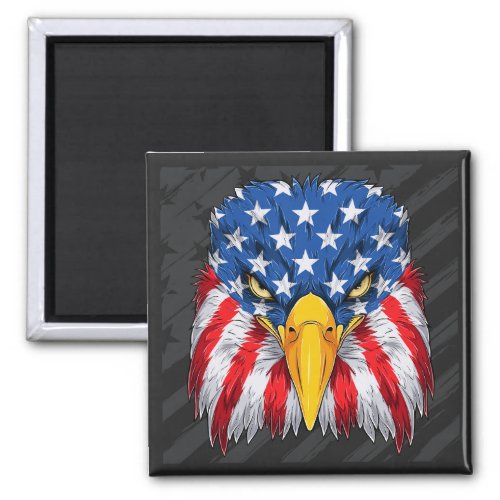 American Flag Bald Eagle Patriotic USA Sticker Magnet