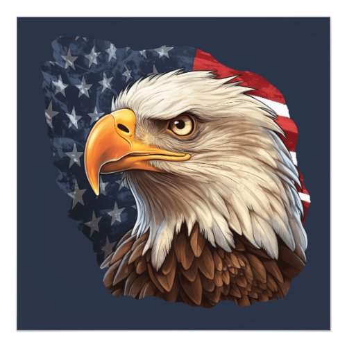 American Flag Bald Eagle Photo Print