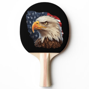 American Flag Bald Eagle Ping Pong Paddle