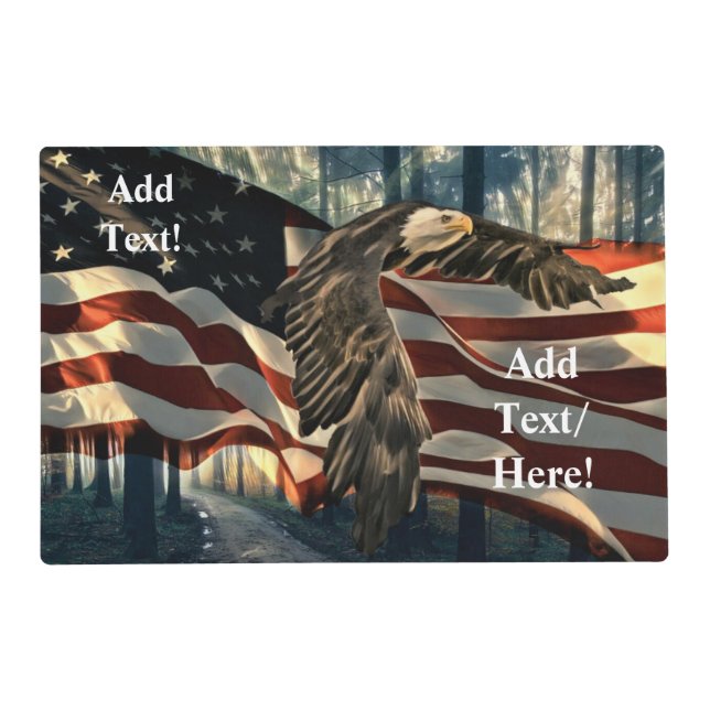 American Flag Bald Eagle Placemat (Front)