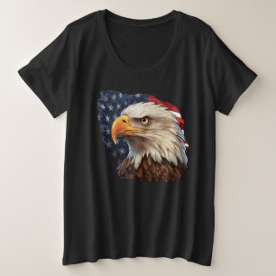 American Flag Bald Eagle Plus Size T-Shirt