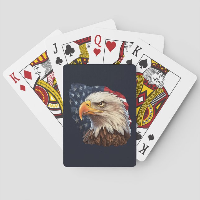 American Flag Bald Eagle Poker Cards (Back)