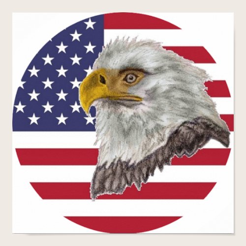 American Flag Bald Eagle  Poster