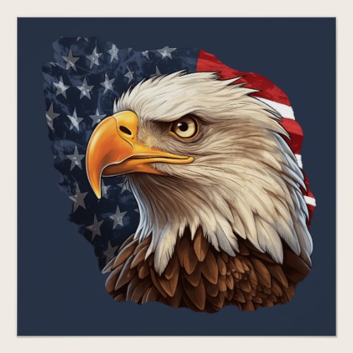 American Flag Bald Eagle Poster