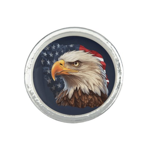 American Flag Bald Eagle Ring