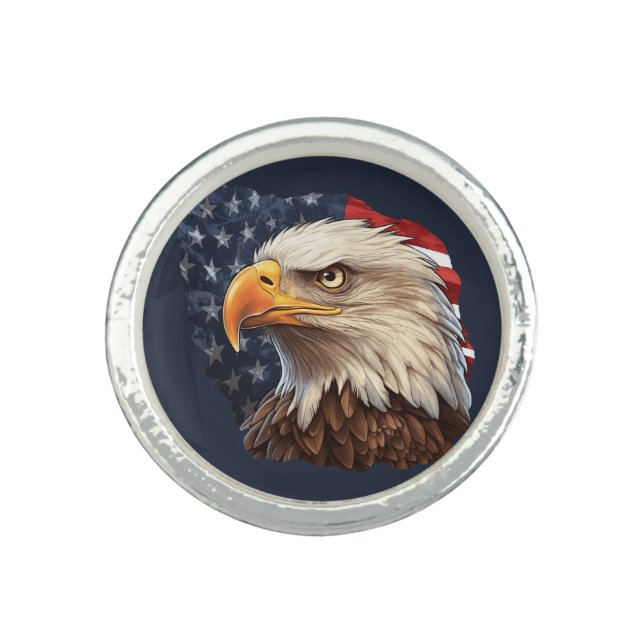 American Flag Bald Eagle Ring (Front)
