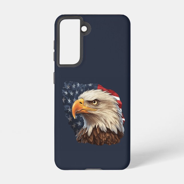 American Flag Bald Eagle Samsung Galaxy Case (Back)