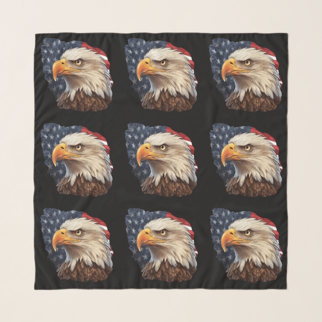 American Flag Bald Eagle Scarf (Front)