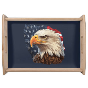 American Flag Bald Eagle Serving Tray