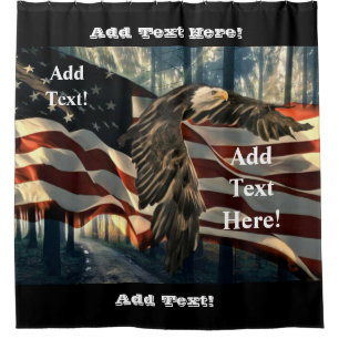 American Flag Bald Eagle Shower Curtain