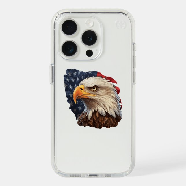 American Flag Bald Eagle Speck iPhone Case (Front (White Titanium))