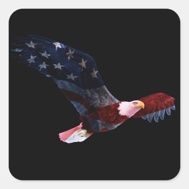 American Flag Bald Eagle Sticker (Front)