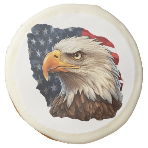 American Flag Bald Eagle Sugar Cookie