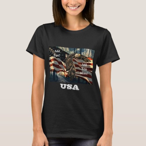 American Flag Bald Eagle T_Shirt