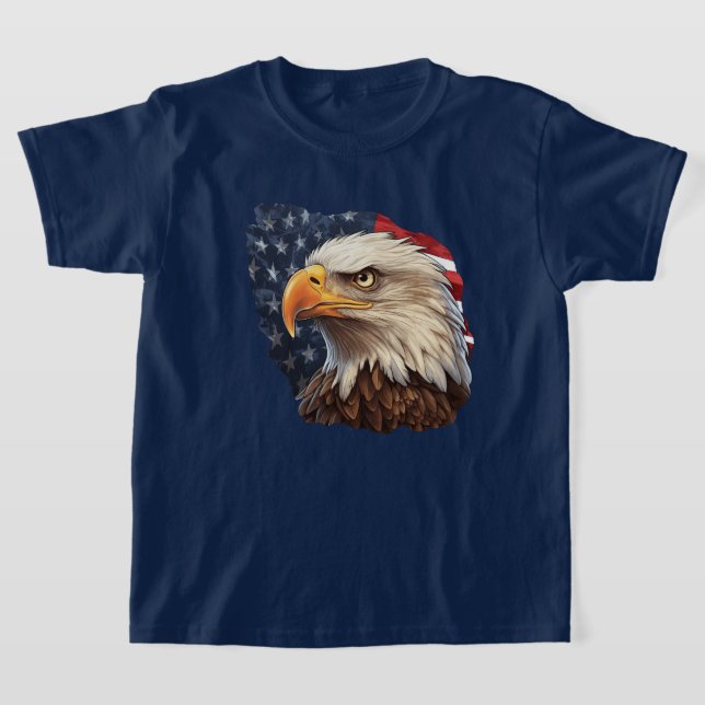 American Flag Bald Eagle T-Shirt (Laydown)