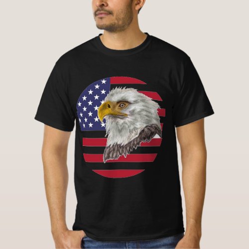 American Flag Bald Eagle  T_Shirt