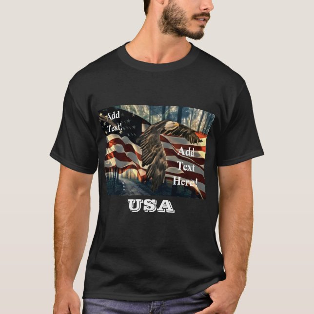 American Flag Bald Eagle T-Shirt (Front)