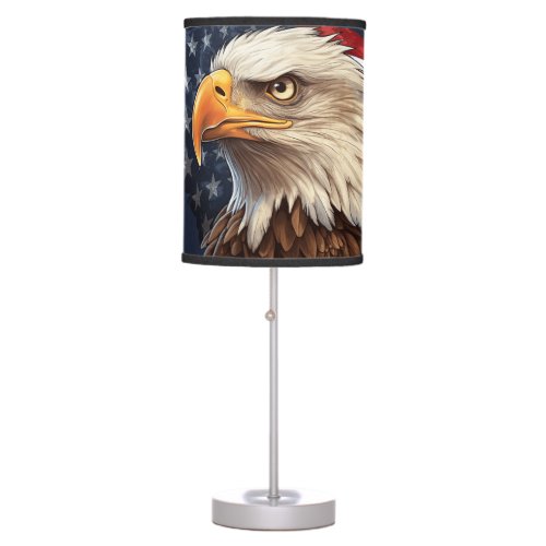 American Flag Bald Eagle Table Lamp