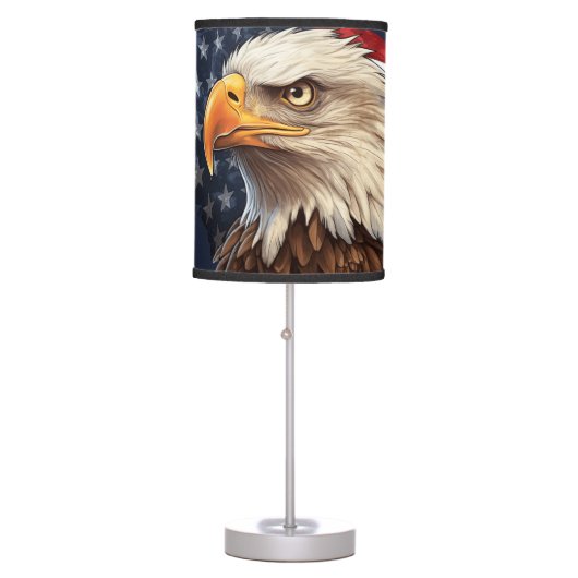 American Flag Bald Eagle Table Lamp (Front)