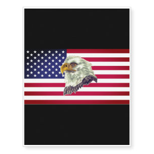 American Flag Bald Eagle Temporary Tattoos
