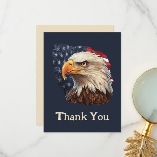 American Flag Bald Eagle Thank You Card