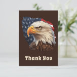 American Flag Bald Eagle Thank You Card