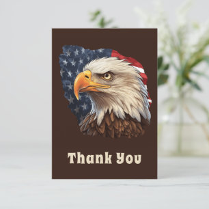 American Flag Bald Eagle Thank You Card