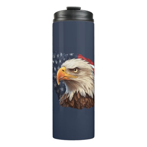 American Flag Bald Eagle Thermal Tumbler