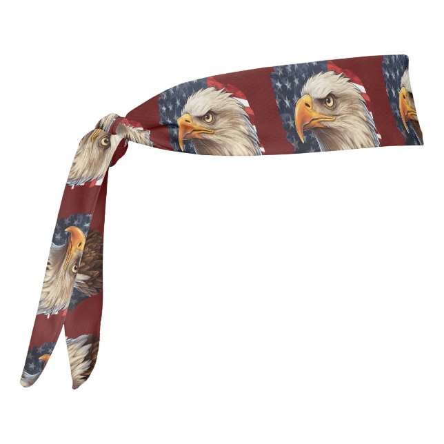 American Flag Bald Eagle Tie Headband (Rotate 270)