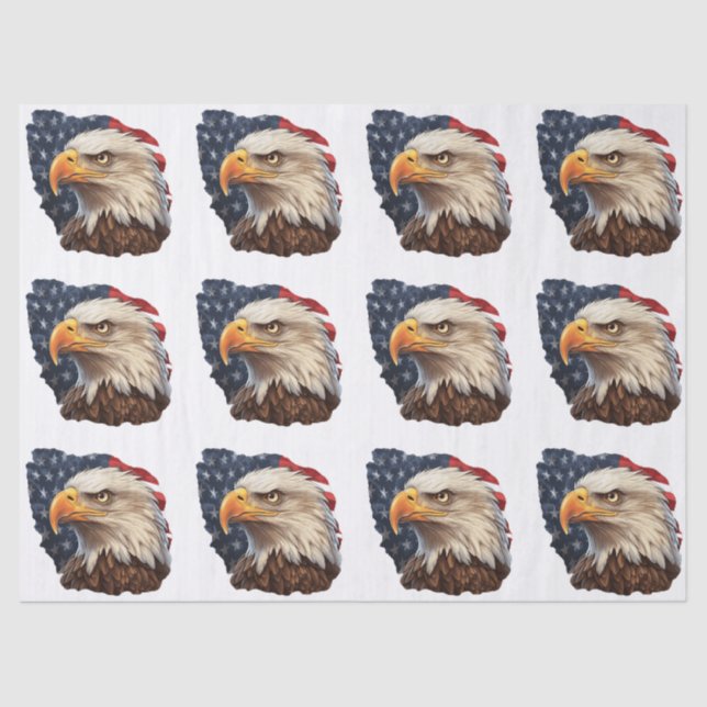 American Flag Bald Eagle Tissue Paper (Front)