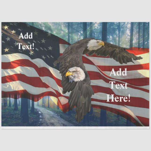 American Flag Bald Eagle Tissue Paper (Front)