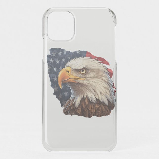 American Flag Bald Eagle Uncommon iPhone Case (Back)