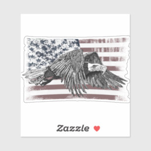 American Flag Bald Eagle USA Sticker