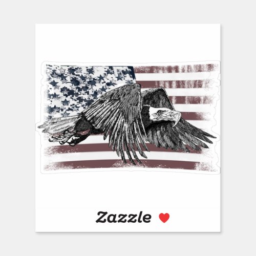 American Flag Bald Eagle USA Sticker