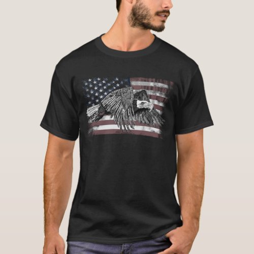 American Flag Bald Eagle USA T_Shirt