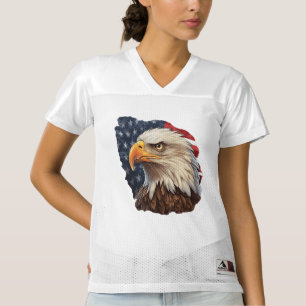 American Flag Bald Eagle Women's Football Jersey
