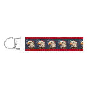 American Flag Bald Eagle Wrist Keychain