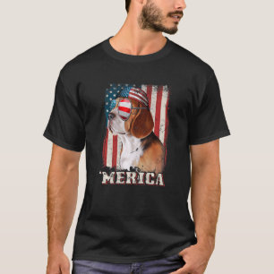 American Flag Bandana Dog Red White Blue 4th Of Ju T-Shirt