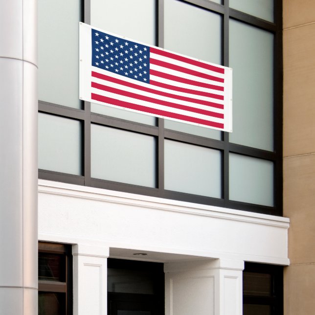 American Flag Banner Patriotic (Outside Building)