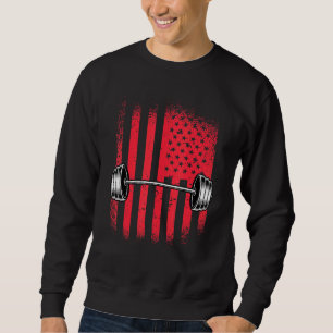 American Flag Barbell Sweatshirt