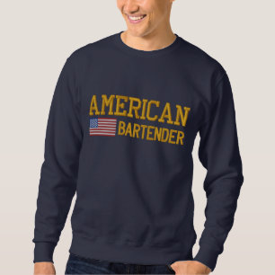 American Flag Bartender Embroidered Sweatshirt