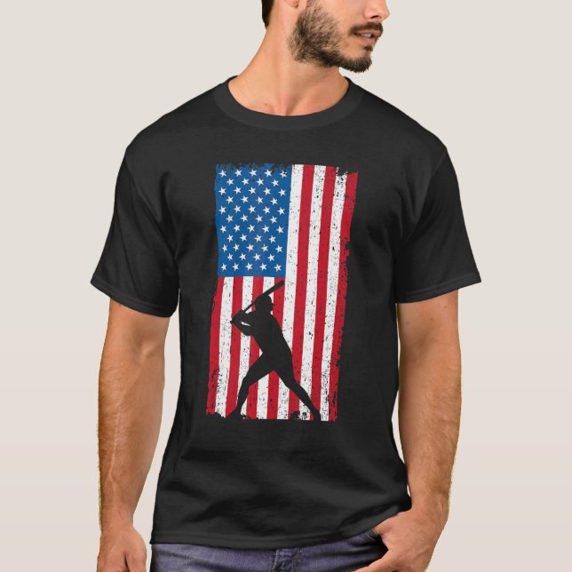 American Flag Baseball 1 T-Shirt (Front)