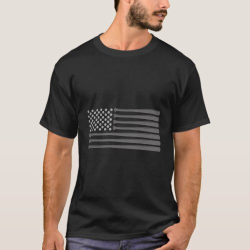 American Flag Baseball And Bats Baseball Baseball T_Shirt